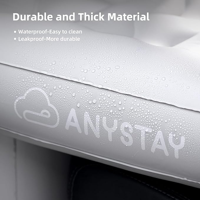 Car Back Seat Air Mattress - Universal Fit SUV/Sedan Inflatable Camping Mattress with Built-in Pump &amp Air Support Column Portable True Flat Gap-Filling Car Bed for Sleeping Roadtrip Travel