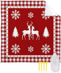 Beach Blanket Waterproof Sandproof Christmas Winter Snowflake Animal Elk Tree Quick Drying Beach Mat with 4 Stakes Red Buffalo Plaid Shadow Lightweight Picnic Blanket for Travel Camping 108x84