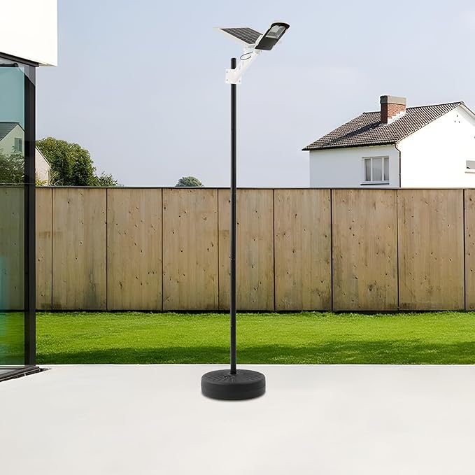 Street Light Pole 8.5FT 48mm Split Street Lamp Post for Outdoor Street Courtyard Parking Lot Moveable Lighting Post Fixtures with Stable Base Patio Lighting Poles