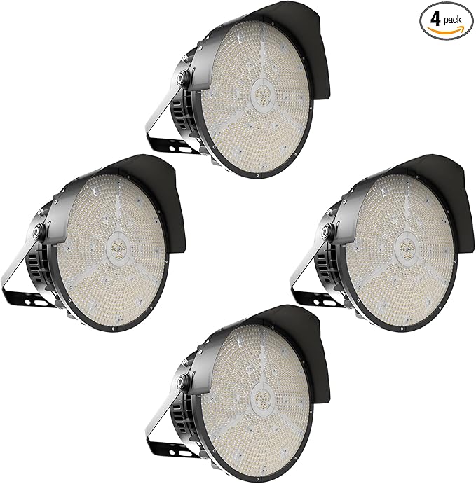 4Pack Stadium Lights Outdoor LED Flood Lighting 450W 67500LM (1800W Eqv.) Sports Count Light AC120-277V 5000K IP65 Waterproof Area Lighting- 5 Yrs Warranty