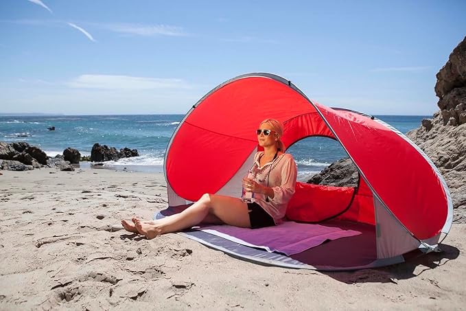 PICNIC TIME NCAA Iowa State Cyclones Manta Portable Beach Tent - Pop Up Tent - Beach Sun Shelter Pop Up