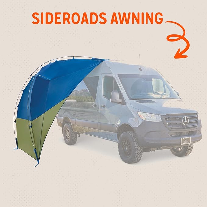 Kelty Sideroads Awning Shelter for Car Camping Tailgating and Summer Beach Trips Protection from Elements and UV Universal Mount Sturdy Steel Frame Easy Setup
