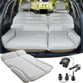 KMZ SUV Air Mattress Double Sided Thickened Flocking Car Bed – Portable Inflatable Mattress Pad for Camping &amp Travel with 2 Pillows &amp Electric Pump (Off-White and Coffee)