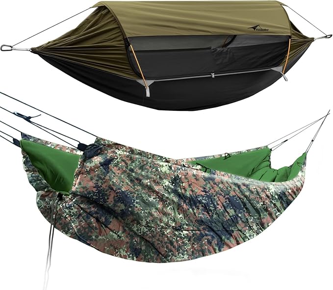 Camping Hammock Tent with Hammock Underquilt Lightweight Hanging Hammocks Tree Straps Portable for Hiking Backpacking