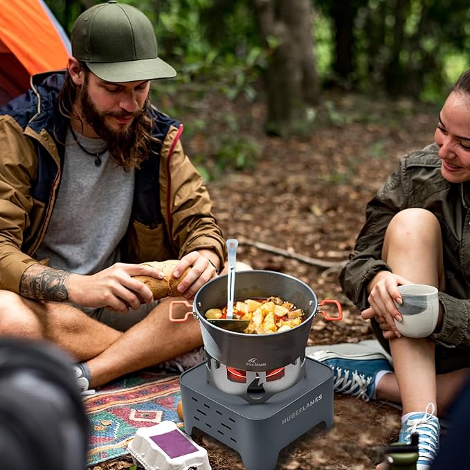 Propane Camping Stove with Carrying Case &amp Ignition Portable Gas Stove for Outdoor Camping BBQ Hiking
