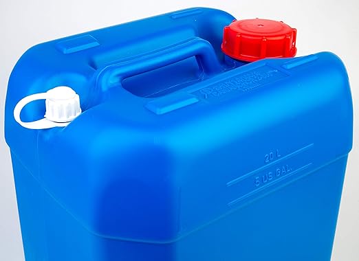 Hudson Exchange 5 Gallon (20 Liter) Handled Container with Cap HDPE Blue