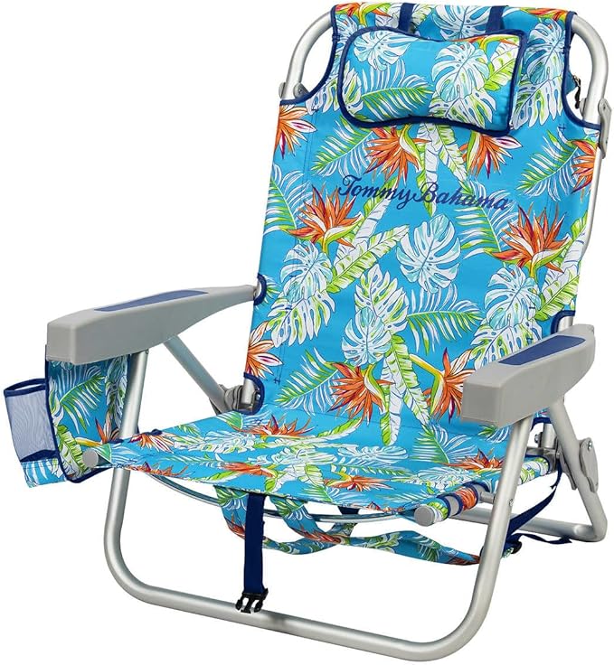 Tommy Bahama 2 Pack Backpack Beach Chair 5 Position Chair Including Lay Flat (Floral)