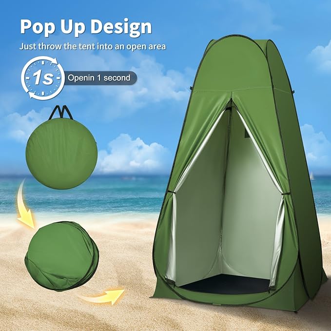 Pop Up Privacy Shower Tent Outdoor Portable Changing Tent Camping for Camping Beach Toilet Shower Bathroom Changing Room Sun Shelter with Window with Carry Bag