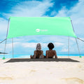 Beach Shade Tent 7 × 7.15 Ft Portable Easy Pop Up Beach Canopy UPF50+ Sun Protection Shelter Windproof &amp Water Resistant Stable with 4 Sandbags &amp Windproof Cords Perfect for Family