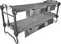 Disc-O-Bed Large Outdoor Convertible 2 Person Bench and Double Camping Cot Portable Bed Bunk System for Adults Grey