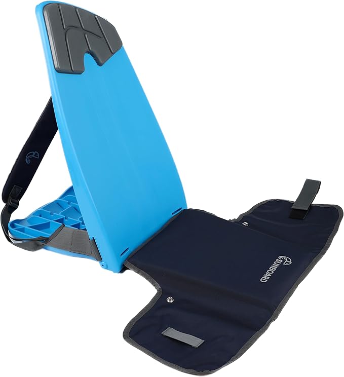 Portable Ground Chair for Beach Camping Park &amp Stadium – 5-Position Recline Wearable Lightweight – Slim Style – (Blue)