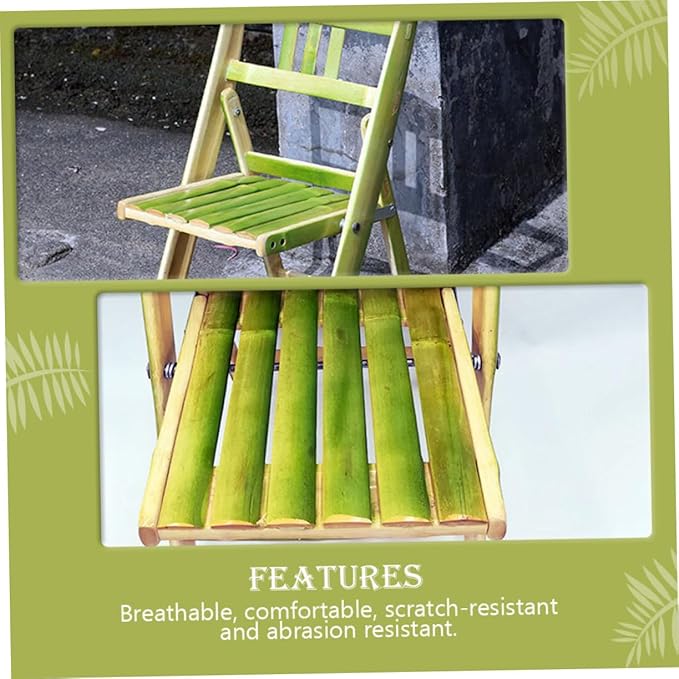 Bamboo Folding Chair Outdoor Beach Chair Comfortable Backrest Strong Stable