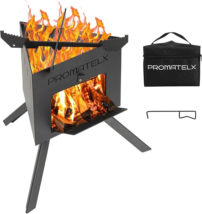 Portable Tripod Camping StoveWood-Burning Rocket Stove with Carry Bag Ideal for Camping Backyard Cooking &amp Outdoor Adventures