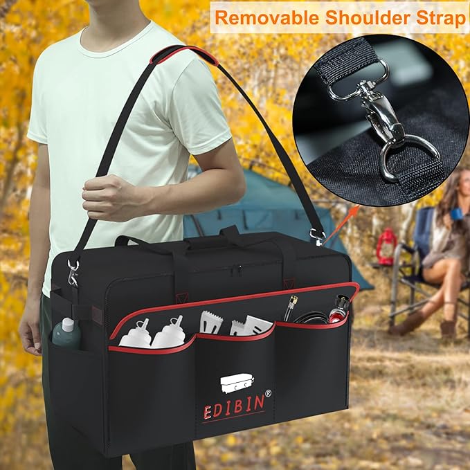 22 Inch Griddle Carry Bag Fits for Blackstone 1813 22 inch Tabletop Griddle with Hood LidExclusively Fits for Blackstone Tabletop Griddle 22 inch with hood Carry Bag600D Polyester Heavy Duty