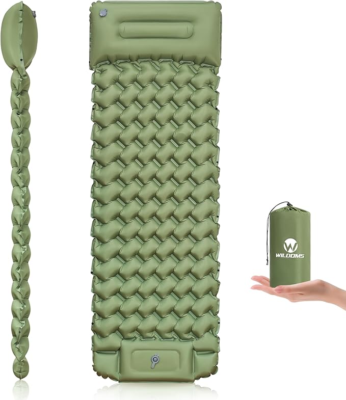 Sleeping Pad for Camping - 4” Thick Inflatable Camping Mat with Built-in Pump &amp Pillow Ultralight Self Inflating Camping pad Backpacking Sleeping Mat for Hiking Tent Traveling