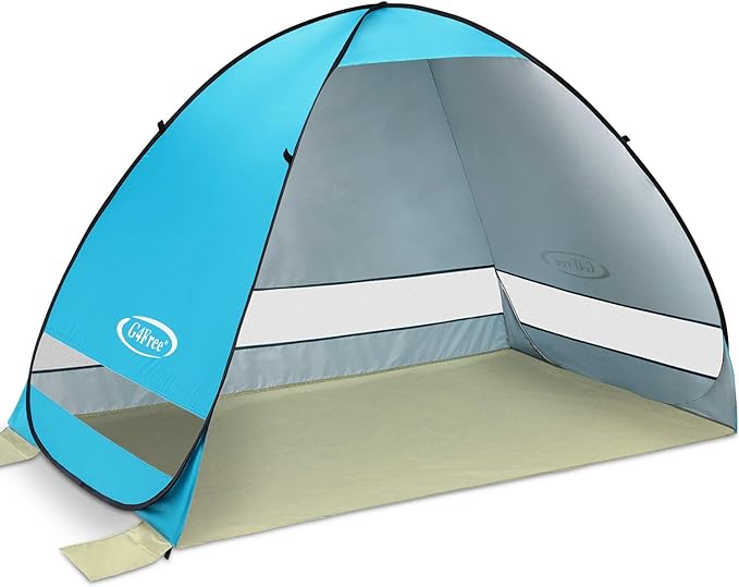 G4Free Large Pop up Beach Tent for 3-4 Person UPF 50+ Automatic Sun Shelter Canopy Portable Outdoor Cabana Sun Umbrella