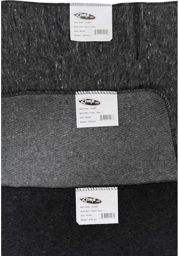 Kemp USA 80% Wool Multipurpose Blanket - Ideal for Camping Essentials Disaster Relief Military Use Donations - Measures 60'' x 84'' 5 lbs - Durable Throw Blanket for Survival Kit Fire Retardant