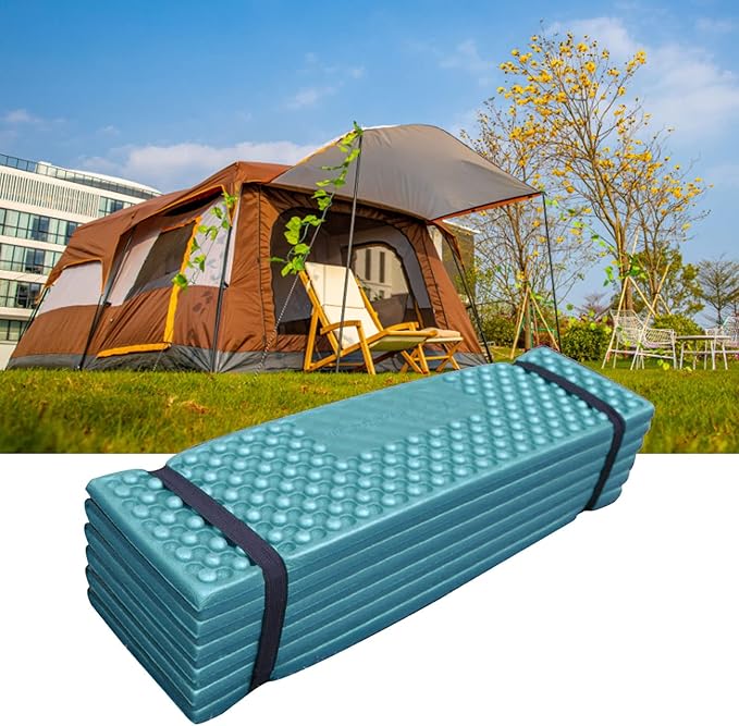 Alomejor Double Egg Crate Foldable Sleeping Pad Soft PVC Thickened Isolation Pad for Camping (186 * 57)