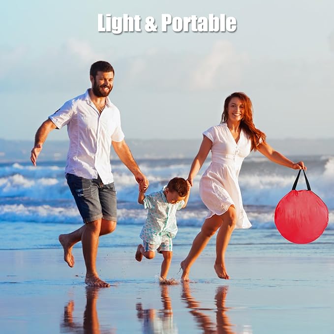 Pop Up Beach Tent Sun Shelter for 2-3 Person Sun Shelter with UPF 50+ &amp Lightweight Portable Beach Tent Easy Pop Up for Outdoor Camping Fishing