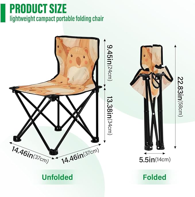 Marmots Portable Camping Chairs Folding Chair - Durable Oxford Fabric Lightweight Iron Frame Easy Fold Design - Ideal for Outdoor Activities Camping Fishing and Travel