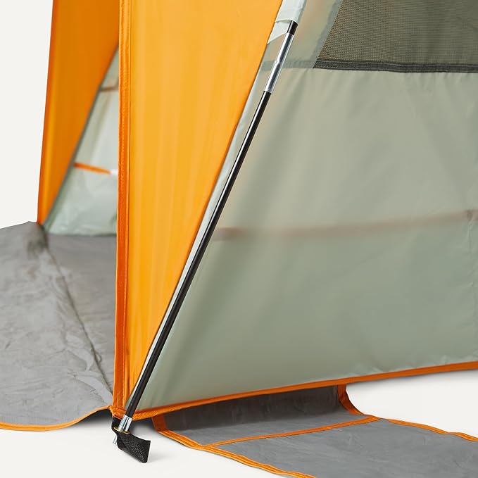 Amazon Basics Camping Sun Shelters Screened Tent with Mesh Windows UPF50+ Protection Gray and Orange 7 x 4 x 4 feet (LxWxH)