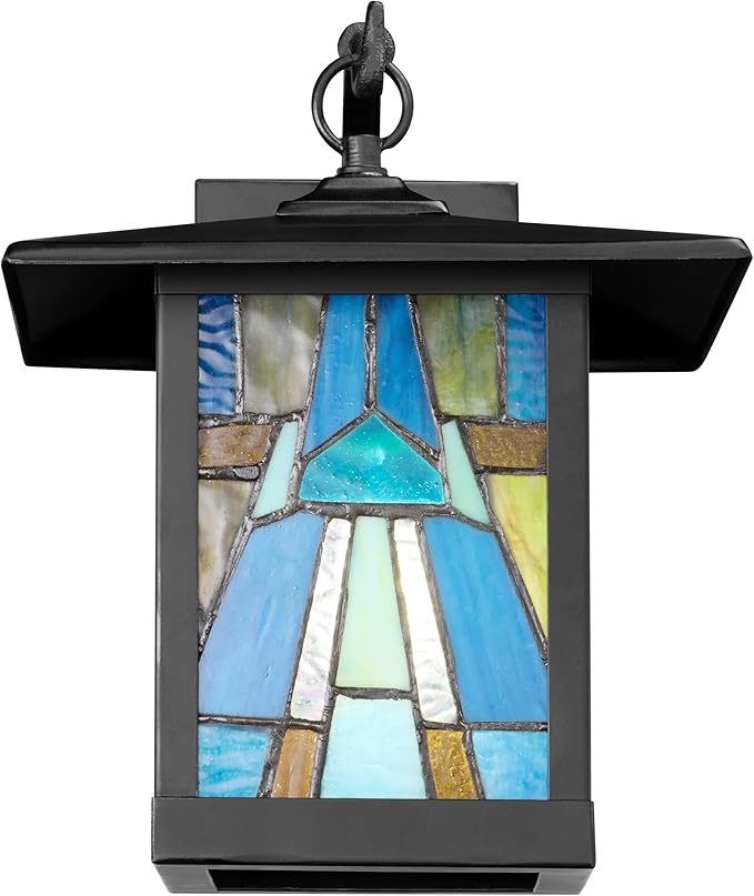 RIVER OF GOODS - 11.75 1-Light Aqua Mission Style Outdoor Wall Lantern Sconce