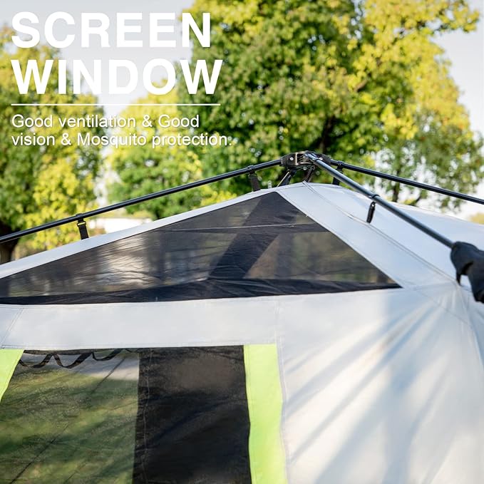 EVER ADVANCED 6 Person Camping Tent Blackout Design Tent for Camping Instant Cabin Tents for Family with Rainfly 60s Easy Setup Water-Resistant