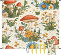 Waterproof Sandproof Beach Blanket 59''×68'' Mushrooms Polyester Outdoor Picnic Blanket with 4 Stakes &amp Storage Bag for BeachCampingVacation Wildflowers