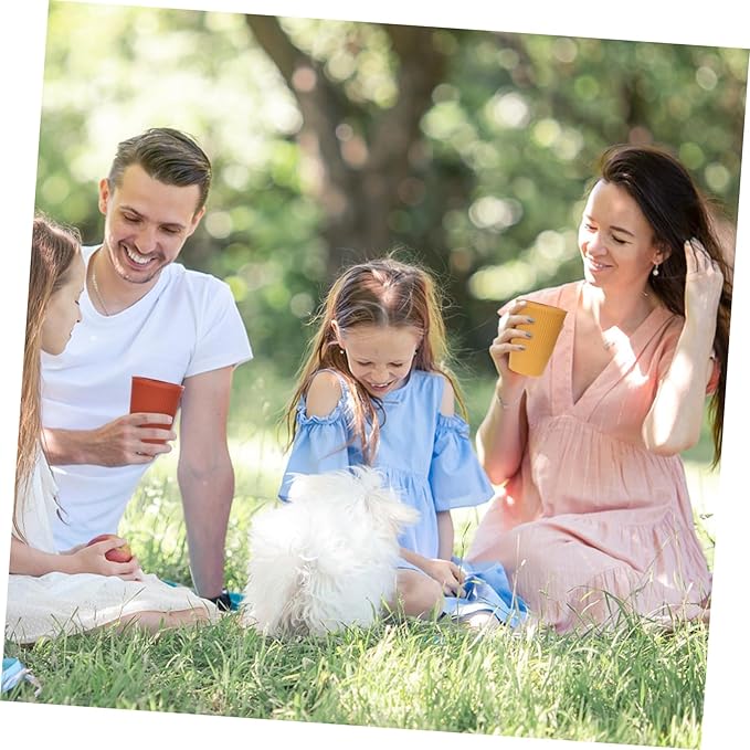 Wheat Straw Dinnerware Camping Utensil Outdoor Plates Straw Cutlery Kit for Camping Picnic Hiking Beach