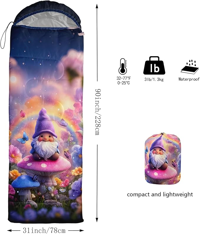 Ocean Themed Sea Turtle Sleeping Bag for Kids Boys GirlsLightweight Warm Cold Weather BackpackingWaterproof Compact Sleeping Bag with Compression Sack for Hiking Camping Outdoor.