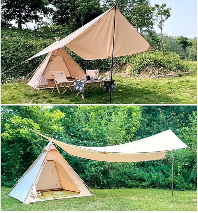 WINTENT Waterproof Cotton Canvas Teepee Tent with Stove Hole for 2-3 Persons