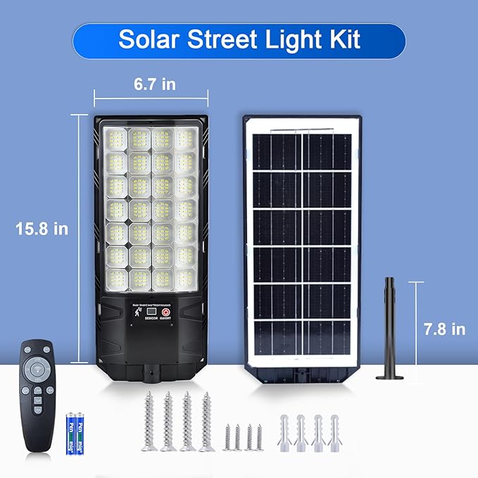 Solar Street Lights Outdoor 2-Pack 45000LM Dusk to Dawn Motion Sensor Light with Remote 7500K LED Solar Flood Light IP67 Waterproof Wall Mount Security Light for Yard Garage Driveway