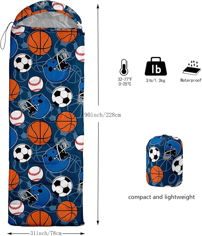 BSNTHO Camping Sleeping Bags3 Season Warm &amp Cool WeatherLightweightWaterproof Sleeping Bags for Adults &amp KidsTravelingand OutdoorsCamping Gear Equipment