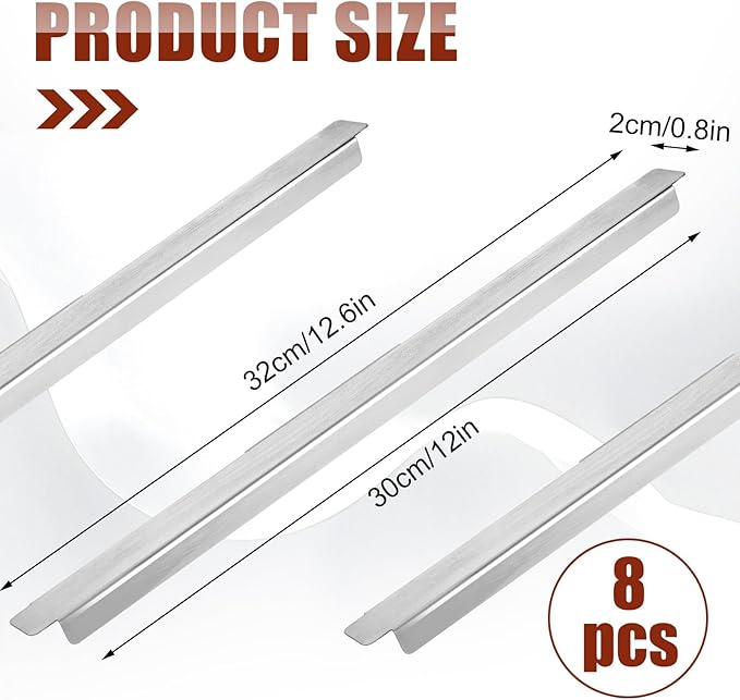 8 Pack 12 Inch Stainless Steel Adapter Bar Table Adapter Bar Cooler Divider for Hotel Restaurant Kitchen Catering Home Commercial Food Service Accessories