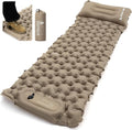 ONETIGRIS BLACKCRYSTAL Camping Sleeping Pad with Built-in Foot Pump Inflatable Sleeping Pad with Built-in Pillow Connectable Camping Air Mattress for Backpacking HikingTent Camping Lightweight