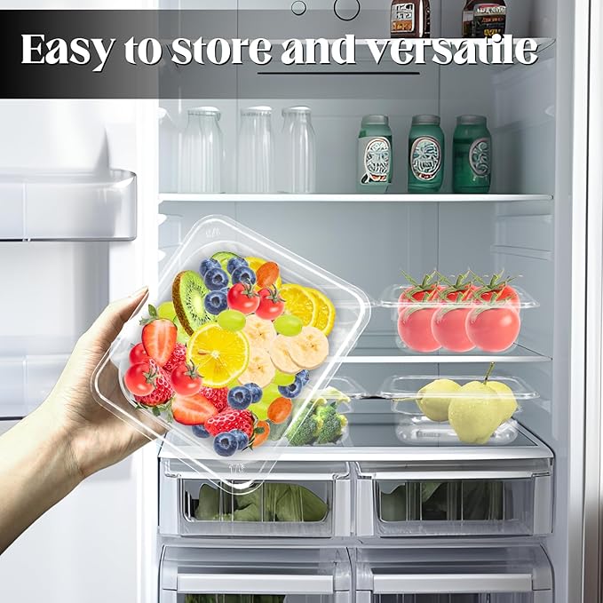 8-Pack 1/6 Size Polycarbonate Food Pans - 2.5 Deep Clear Commercial Hotel Pans for Prep Tables &amp Buffet - Shatterproof Stackable Cold Food Storage Containers (6.9 x 6.4)