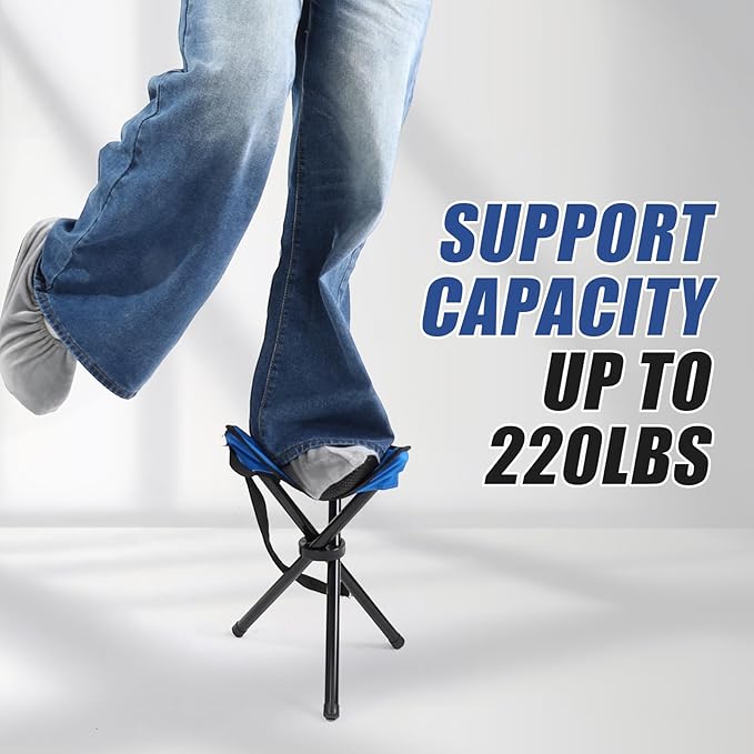 3 Pack Folding Camping Stool 12.2 x 14.96 Inch Portable Collapsible Chair Tripod Stool Hiking Chair for Fishing Beach Picnic Outdoor Gardening and Travel