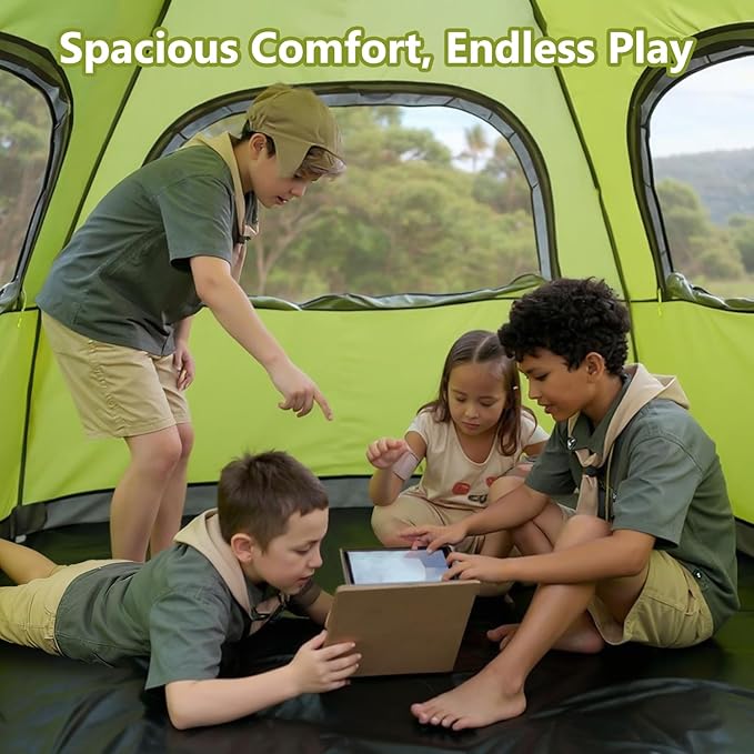 MOON LENCE Pop Up Camping Tent 3-4 Person Portable Automatic Instant Tent Windproof for Camping Hiking Mountaineering