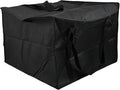 Insulated Pizza Delivery Bag Large Capacity Non-Woven Fabric Thick Foam Padding Heat Retention Water-Resistant Transparent Order Pocket Wristband Opening(Black 50 * 35.5CM)