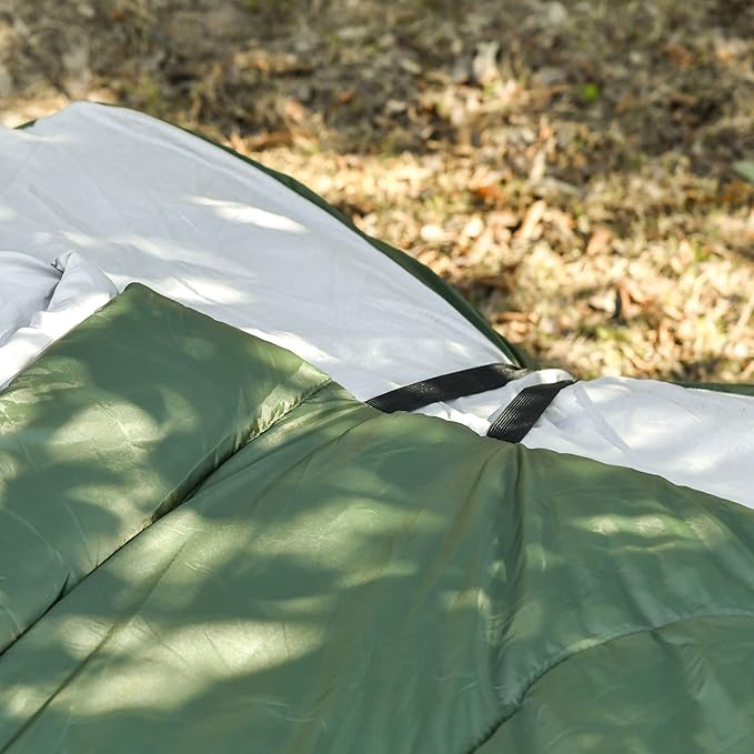 Outsunny 2-Person Folding Camping Cot Portable Outdoor Bed Set with Sleeping Bag Inflatable Air Mattress Comfort Pillows and Carry Bag Soft and Comfortable for Outdoor Travel Camp Beach Vacation