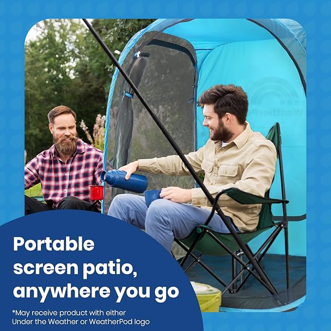 Under the Weather WeatherPod Original Shark Tank MyPod™ Mesh 1-2 Person Pop-Up Screen Pod - Keeps Out Bugs Mosquitos and Harmful UV Rays - UPF 50 for Maximum Protection from The Sun