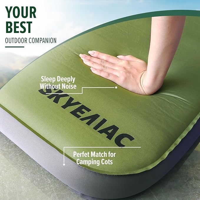 4 Thick Self Inflating Sleeping Pad with 13R Memory Foam 78 x 29 Camping Mattress with Pump Sack Portable Roll Up Bed Inflatable Outdoor Mat for Rooftop Tent Car Truck Van 4 Season