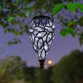 SUNNYPARK Outdoor Plastic Solar Hanging Lantern 15 Cool White LEDs Twinkle Effect Tear-Shaped Hanging Lantern Decor Garden Decorative Solar Lights for Backyard Patio and Lawn