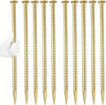 16 Inch Rebar Stakes 1/2 Inch Diameter Galvanized Steel Ground Anchors Heavy Duty Anchoring Spikes for Speed Bump Parking Curb and Tent (10 Pack)