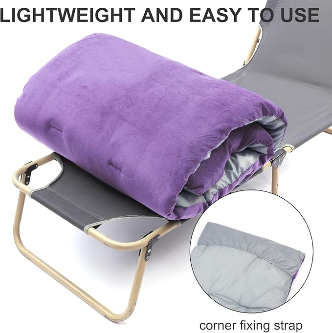 Folding Camping Cot Pad - Portable &amp Comfortable Outdoor Sleeping Mat with Elastic Strap Lightweight Waterproof Bottom Mattress Pad