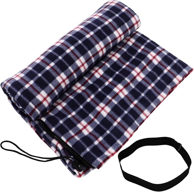 Kisangel Lightweight Adult Camping Liner Fleece Sleeping Sack for Outdoor Indoor Use Warm Portable Sleep Pad for Hiking Picnics Concerts and to Carry and Design