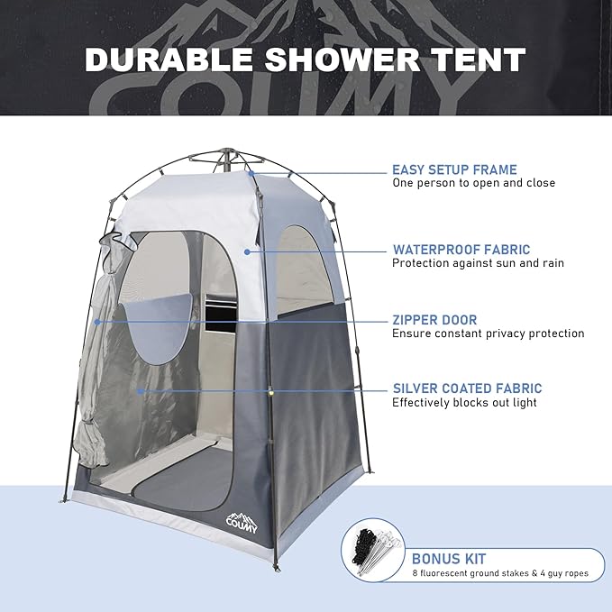 Instant Camping Shower Tent Privacy Shelter Portable Outdoor Sun Shelter for Camping Beach Hiking Fishing 1 Room/2 Rooms