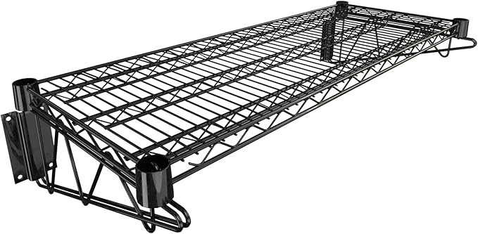 14 x 36 Black Epoxy Wire Wall Mount Shelf