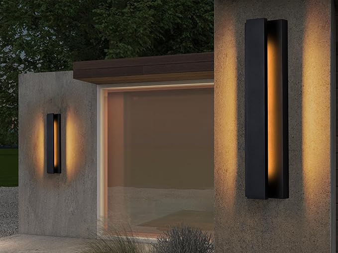 Outdoor Wall Lights Fixture 21inch LED Modern Wall Sconce Black Aluminum Exterior Porch Light Fixture Long Wall Mount Lighting for House Patio Front Porch Garage