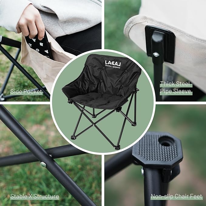 Portable Camping Chair Outdoor Folding Chair Oxford Cloth Backpacking Chair with Aluminum Frame264lbs SupportNo Installation Required